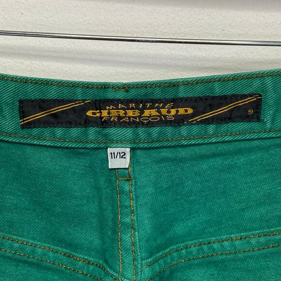 Vintage 90s MARITHE FRANCOIS GIRBAUD Green Jeans Womens 11/12 Tapered Leg Y2K - Picture 3 of 7